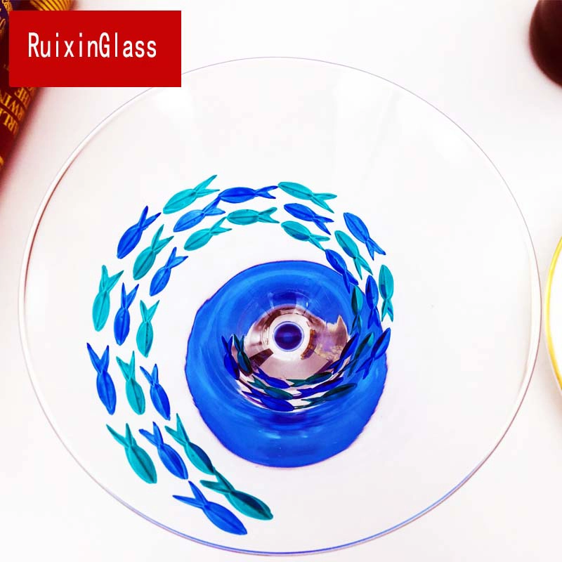 China glass stemware manufacturer hand painted martini glasses and custom hand painted wine glasses manufacturer