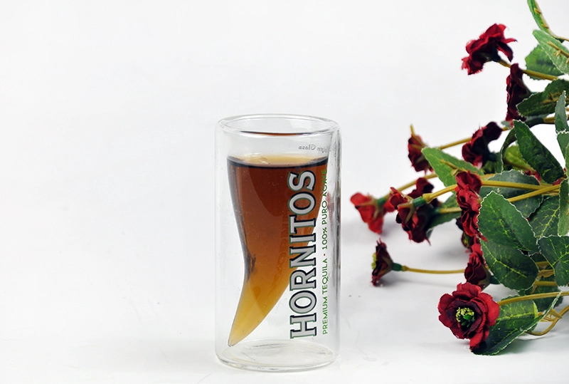 China manufacturer 50ml drinking horn shaped shot glass supplier