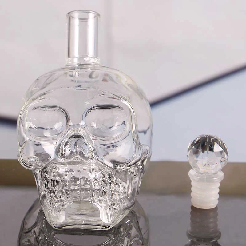 Çin kafatası decanter fabrika kafatası şarap şişesi toplu cam decanter toptan