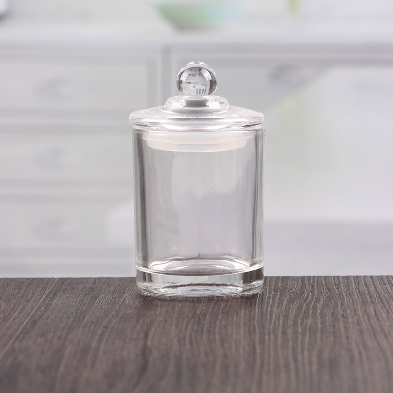 Tarro de cristal pequeño transparente de China con proveedores de tapa de domo
