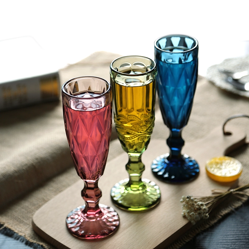 Coloured glass champagne flutes supplier unique toasting flutes old fashioned champagne glasses wholesale
