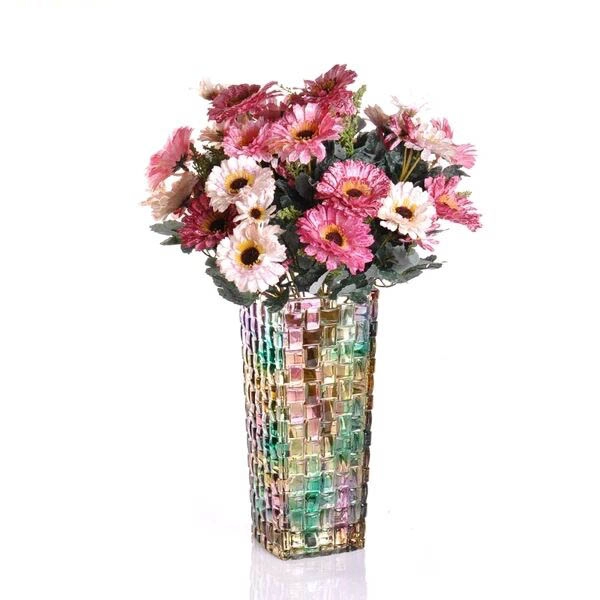 Continental eenvoudige vierkante glazen vazen, grote glazen vazen modern vazen fabrikant