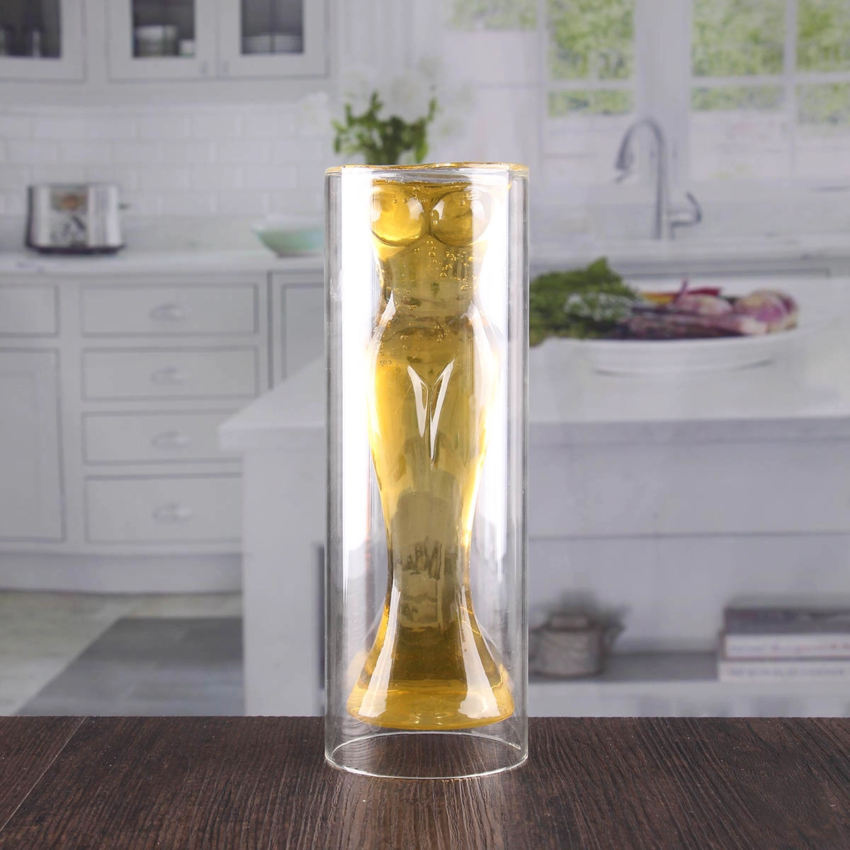 Factory direct wholesale 185ml sexy woman shaped double walled beer mug