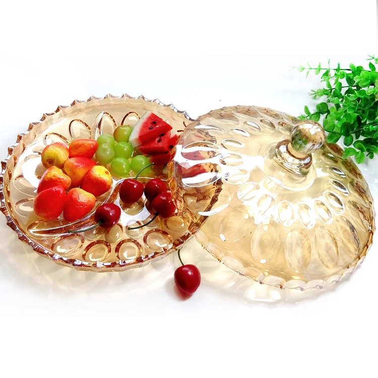 フルーツディッシュ卸売乾燥フルーツプレート販売ガラス蓋卸売業者