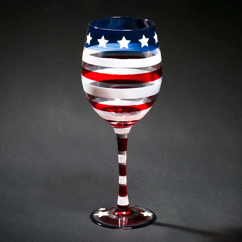 Funky copas de vino copas de vino mano pintura y proveedor de vasos de vino pintadas personalizada
