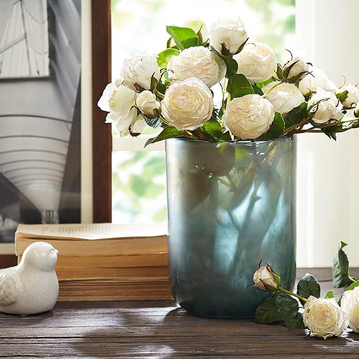 Glass bowl vase blue vases for wedding supplier