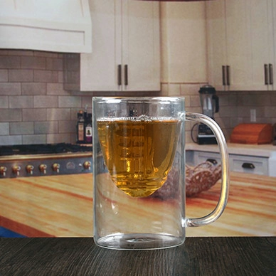 Handschlag 12 Unzen Doppelwandtrommel große Bodum Glasbecher mit Griff