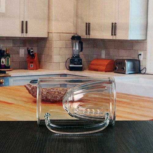 Handschlag 12 Unzen Doppelwandtrommel große Bodum Glasbecher mit Griff