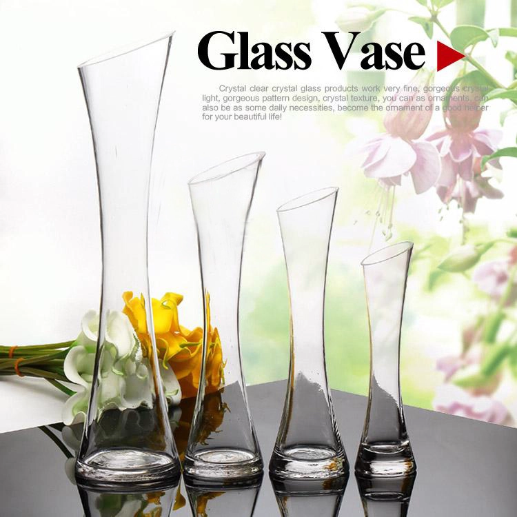 手吹きガラスの花瓶メーカー透明なガラスの花瓶ユニークなガラスの花瓶卸売