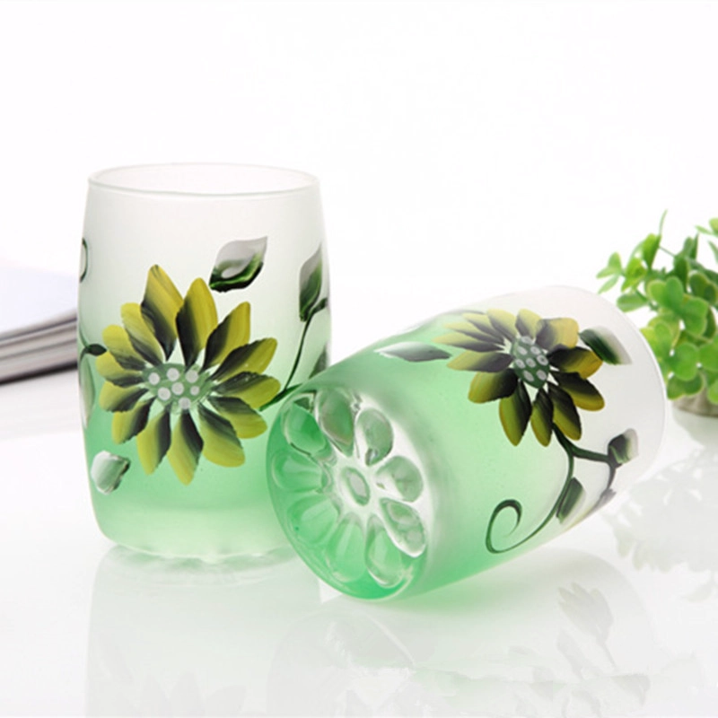 Handgeschilderd wijnglas | koele drinkglazen | met de hand beschilderd bloem wijnglazen fabrikant