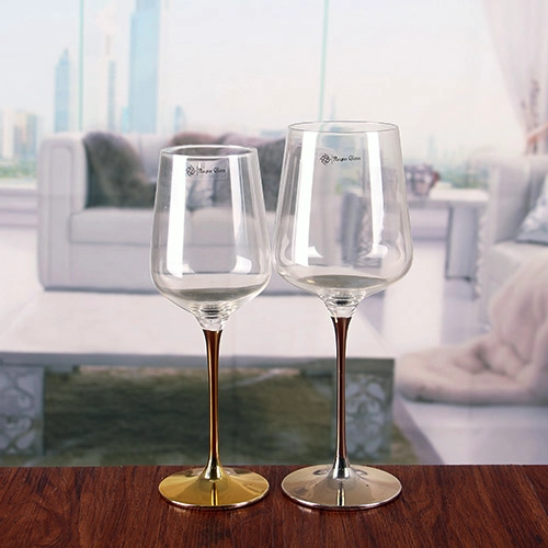 Metall Stiel Rotwein Tasse Gold Stiel Weingläser großen Becher Wein Stemware Großhandel