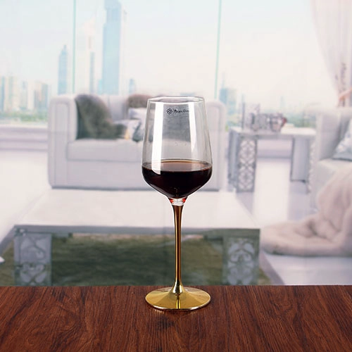 Metall Stiel Rotwein Tasse Gold Stiel Weingläser großen Becher Wein Stemware Großhandel