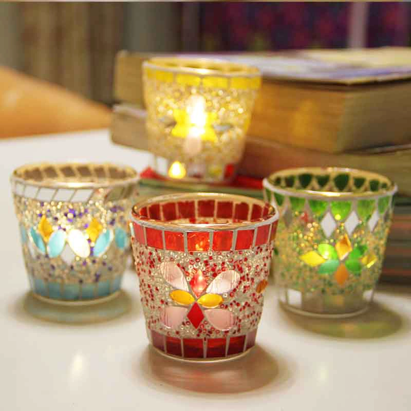 Mosaic votive glass candle holders manufacturer