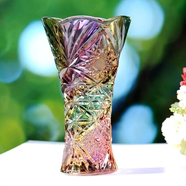 New helder glas vazen, goud vazen, kleine glazen vazen met leverancier