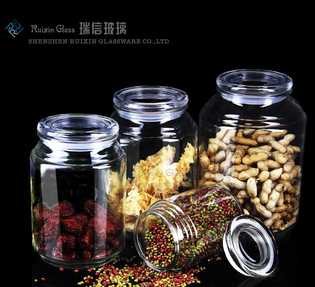 Vasijas de almacenamiento de diseño nuevo de China para la venta con grandes tarros de vidrio y precio con los proveedores de tapas