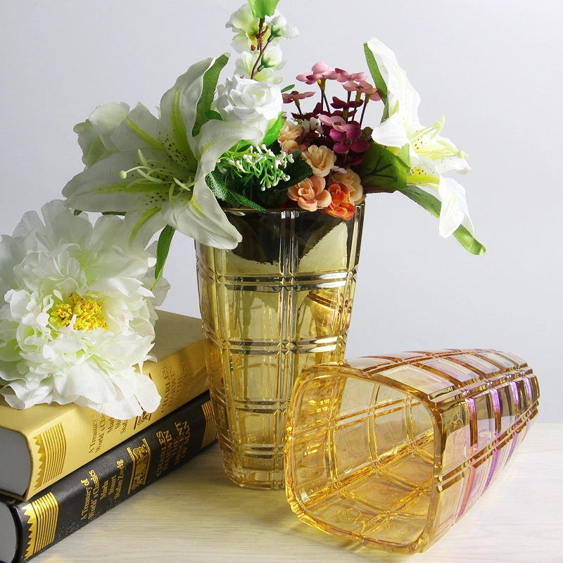 Nouveaux produits de gros vases en verre de vases de fleurs et de galvanoplastie vases en verre