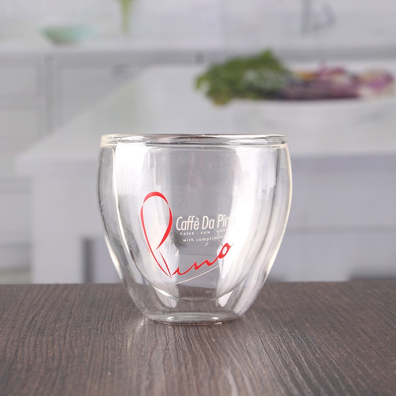 OEM mano soplado 160ml tazas de doble pared cristal venta por mayor