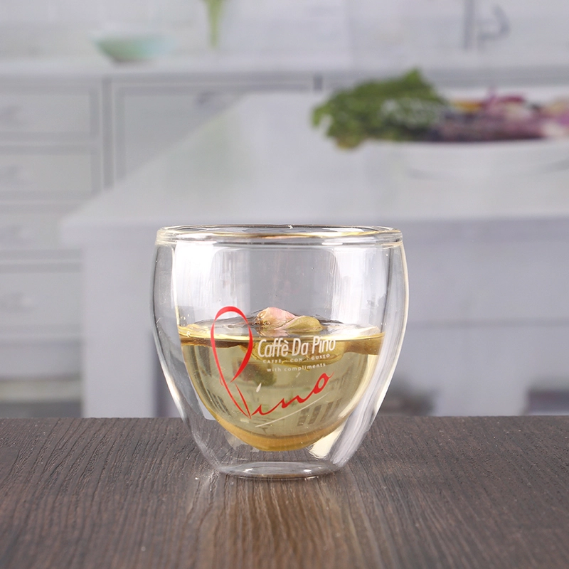OEM mano soplado 160ml tazas de doble pared cristal venta por mayor