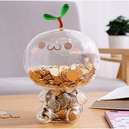 OEM creative fashion cute animal shaped glass money jar wholesale