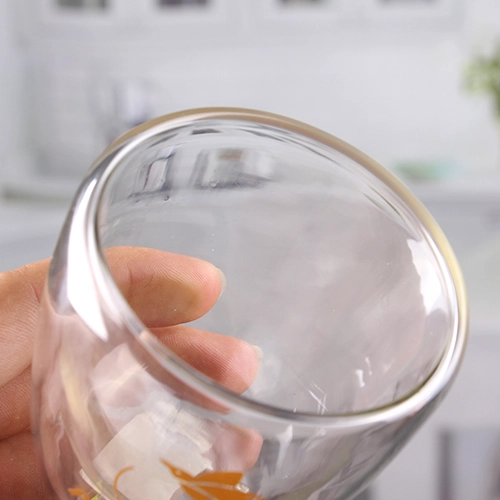 ShenZhen glass cup factory customized wholesale decal double wall mugs
