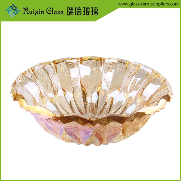 Silver leafy shape glass dried fruit bowl for sale