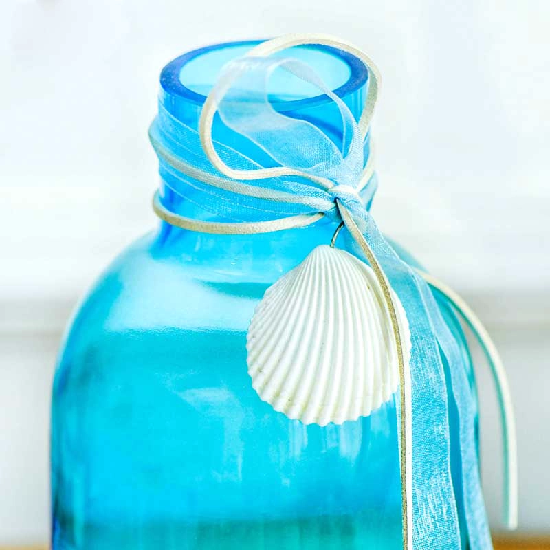 vasi di fiori piccoli vasi di vetro blu all'ingrosso