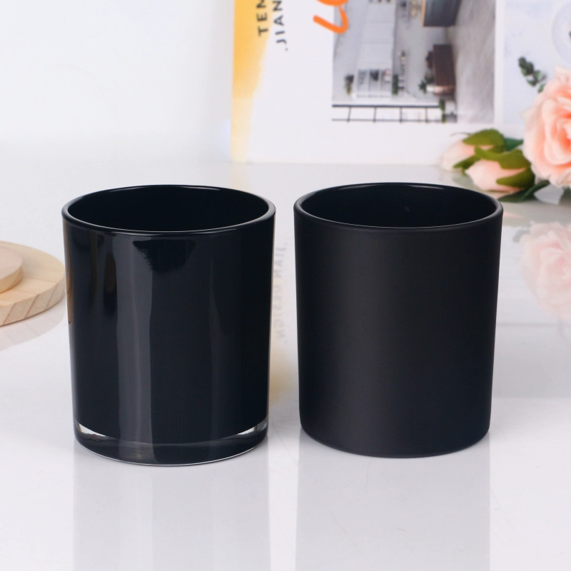 White Black Colored 8oz Glass Candle Holder Jars Container For Candle Making