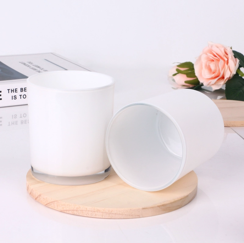 White Black Colored 8oz Glass Candle Holder Jars Container For Candle Making
