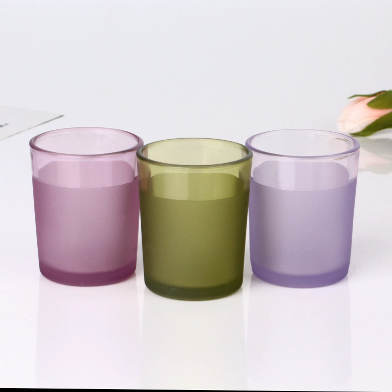 Wholesale 4oz 6oz 8oz 12oz Customized Frosted Color Glass Candle Jars