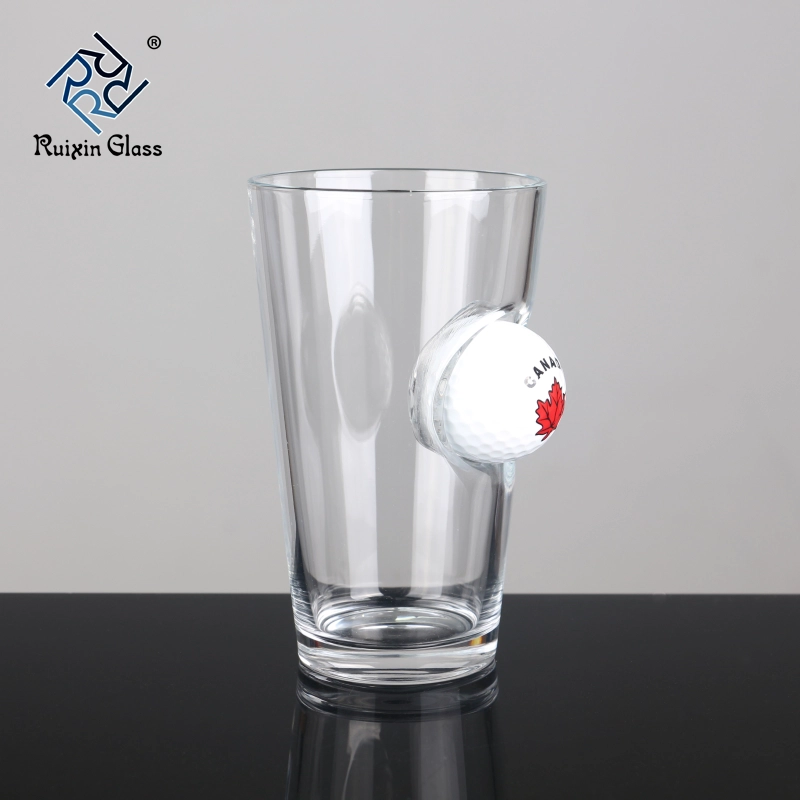 Wholesale Bullet Golf Ball Embed 16oz Pint Beer Glasses