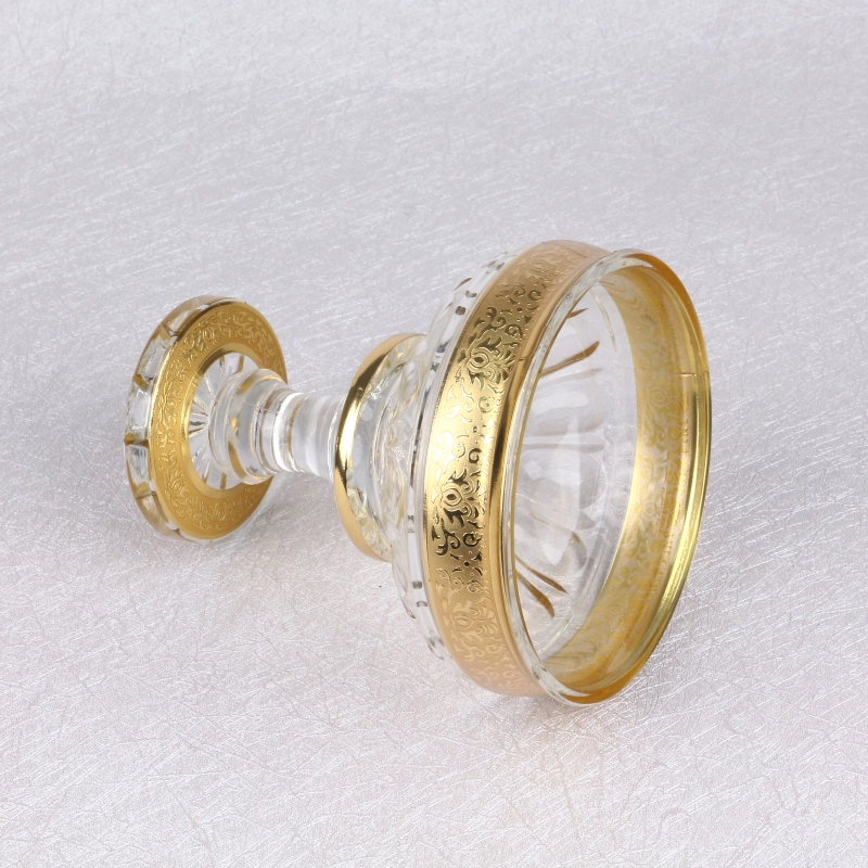 Wholesale Fast Delivery Uzbek Popular Bohemia Style Decorative Golden Plating Flowers Glass Fruit And Candy Bowl Set