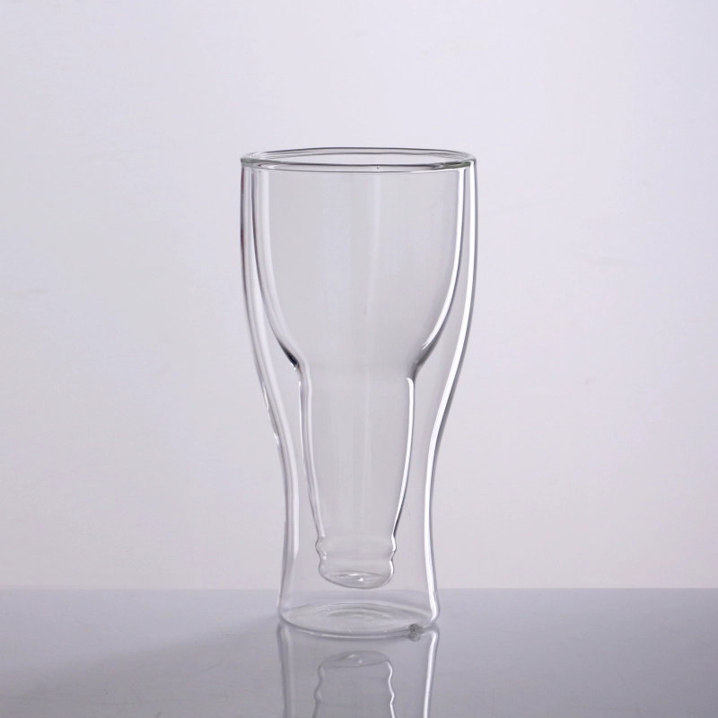 Wholesale Handmade 350ml Host Fast Freeze Beer Glasses Double Wall Glass Cup