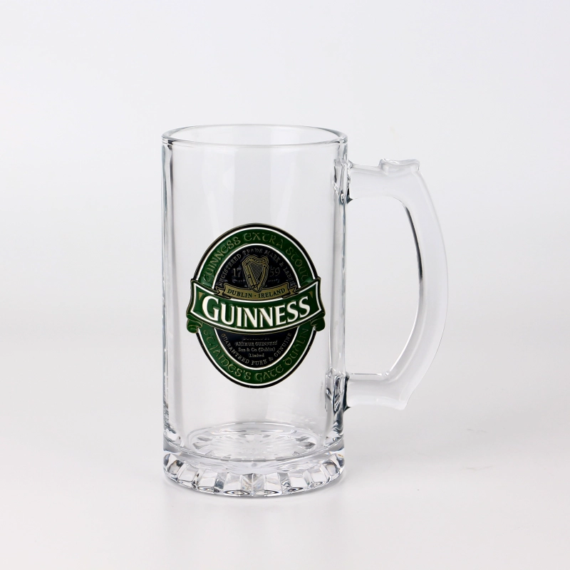 Wholesale big freezable 500ml beer glass cup 16oz glass beer mugs with handle