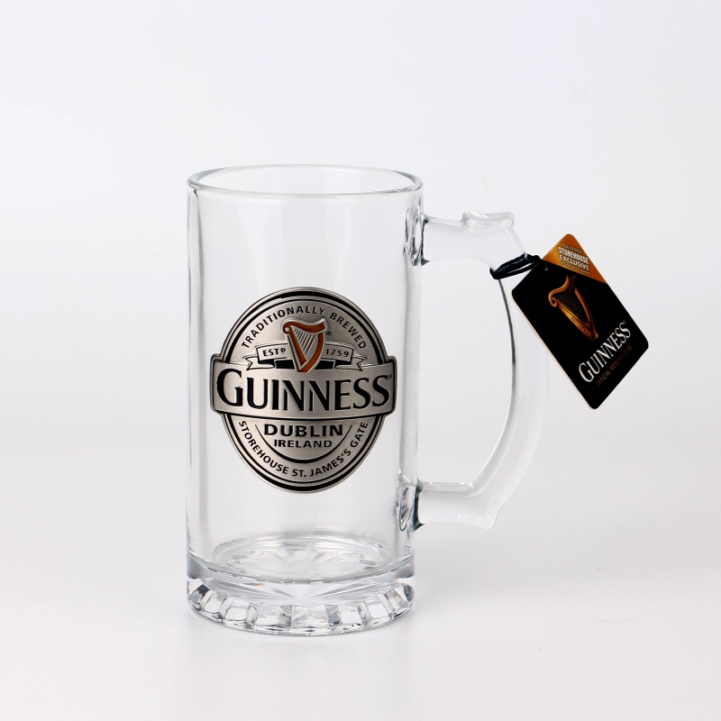 Wholesale big freezable 500ml beer glass cup 16oz glass beer mugs with handle