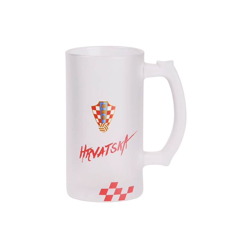Wholesale big freezable 500ml beer glass cup 16oz glass beer mugs with handle