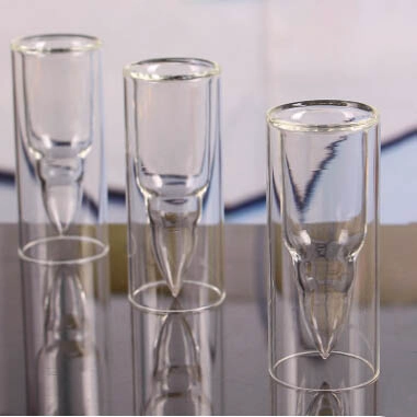 Atacado customizado 45ml 1.5oz borosilicate vidro barato bala tiro vidro duplo parede tiro óculos