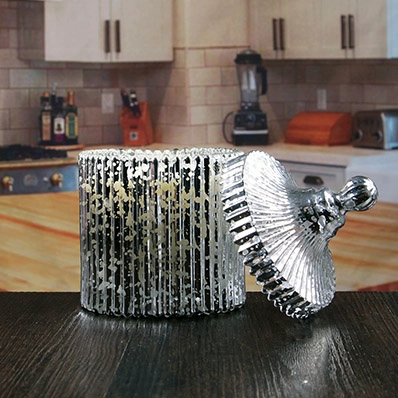 Wholesale round glass candle holders cheap silver candle sconces mercury glass candle holders with dome lids