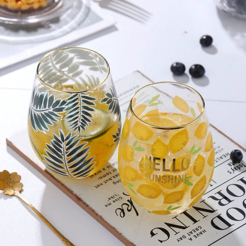 Gold Fancyless Cup Cups Gold Rimmed Rimmed Rimmed Bashing مع مجموعة حافة الذهب من 6 صناديق