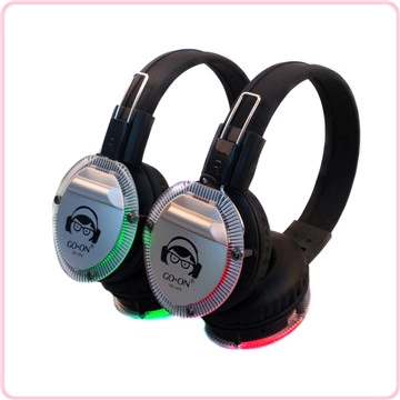 RF-409 2017 nouveau design silencieux casque disco avec lumières incandescentes LED