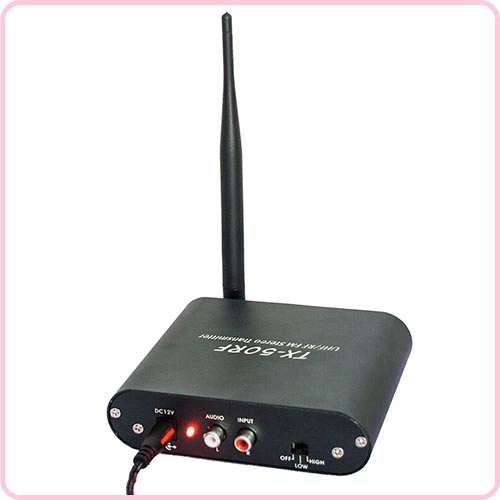 500미터 범위의 TX-50RF 사일런트 디스코 송신기 무선 주파수