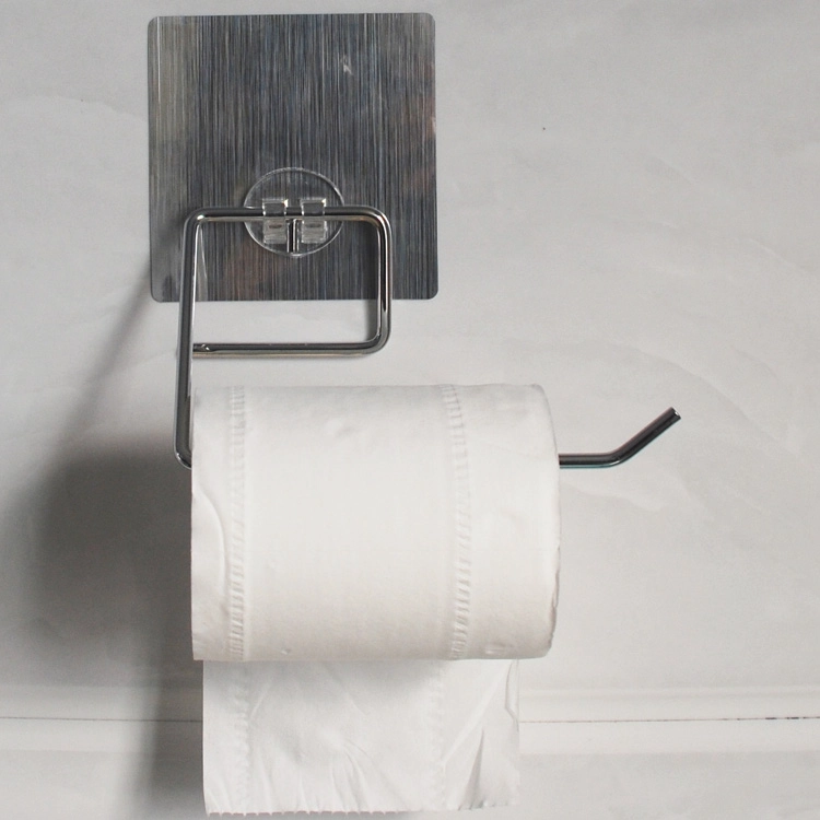 Pastable toilet paper holder