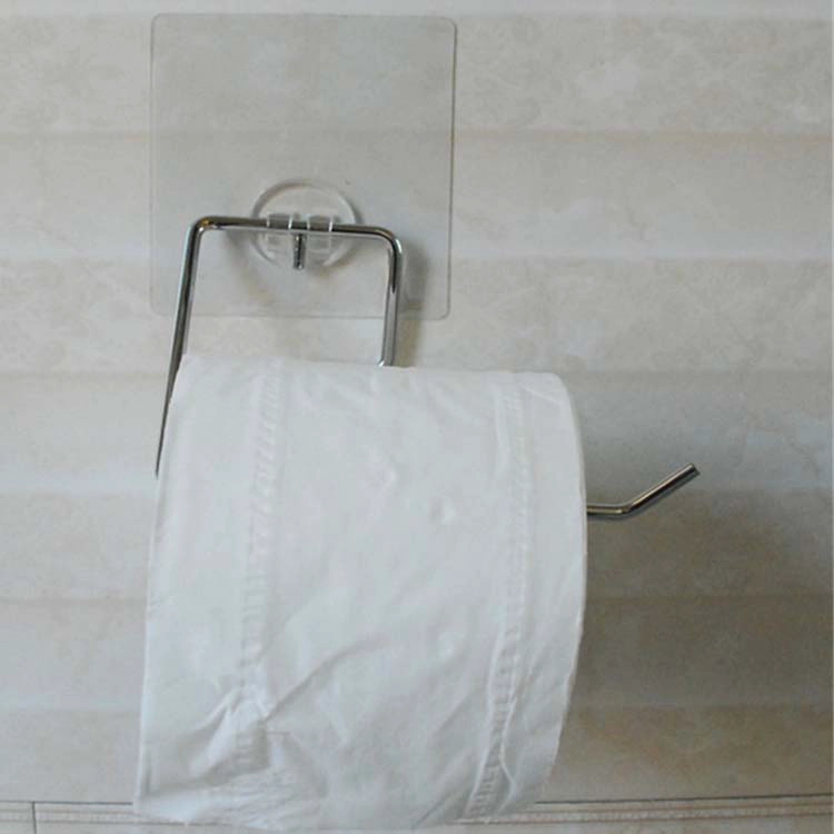 Pastable toilet paper holder