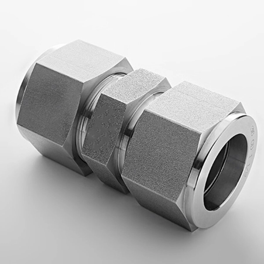 الصين 11 OD 38 Chinese Manufacturer SS316 Twin Ferrule Tube Compression Union Ftting الصانع