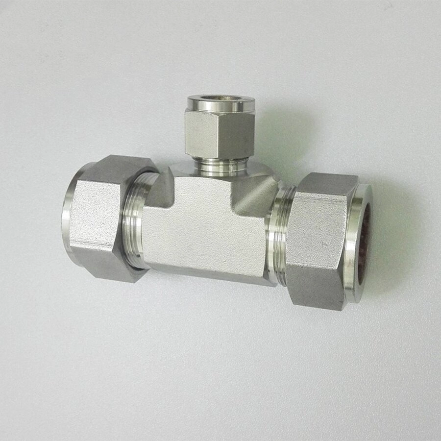 الصين 12 OD 12 Double Ferrule Press Fitting Stainless Steel Reducing Tee الصانع