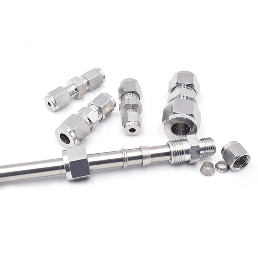 20 YC-LOK SS304 Stainless Steel Union Double Ferrule Hydraulic Fittings for instrument gauges