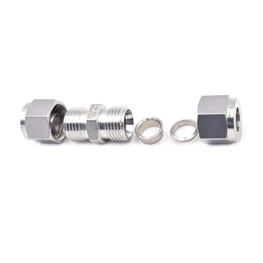 20 YC-LOK SS304 Stainless Steel Union Double Ferrule Hydraulic Fittings for instrument gauges