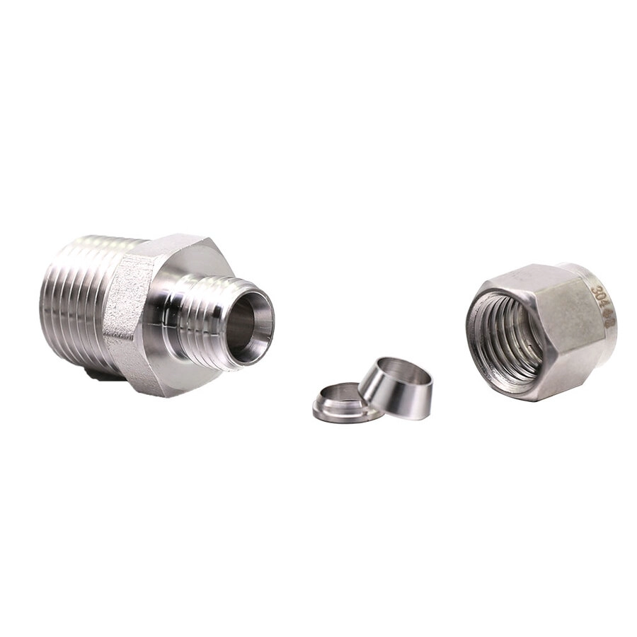 20 YC-LOK SS304 Stainless Steel Union Double Ferrule Hydraulic Fittings for instrument gauges