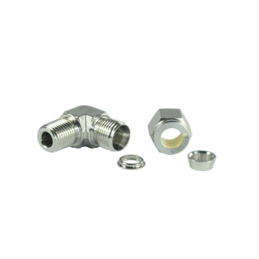 21 Twin Ferrule SS 316 NPT Male Elbow Connector Tube Fitting