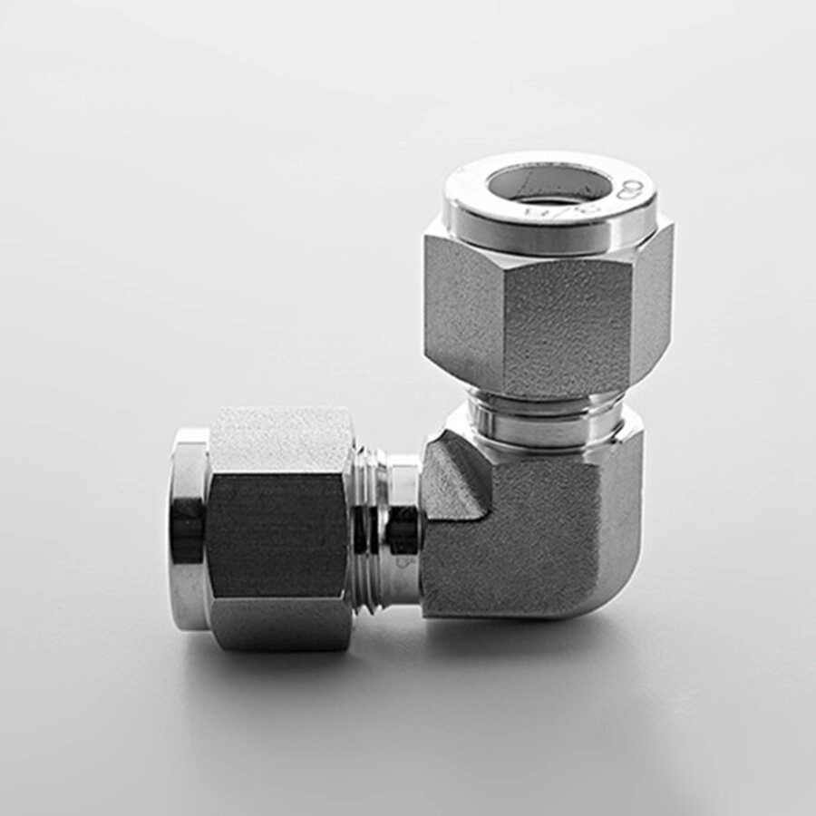 الصين 8 High Pressure Stainless Steel 316 Equal Elbow Double Ferrule Fittings الصانع