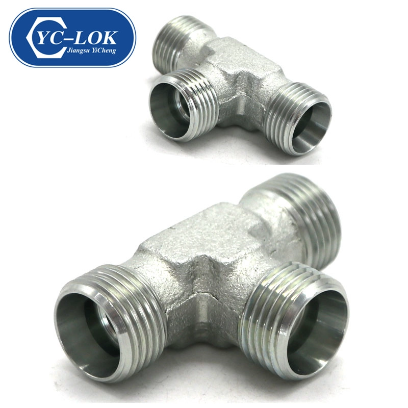 AC equal tees metric thread bite type tube fittings